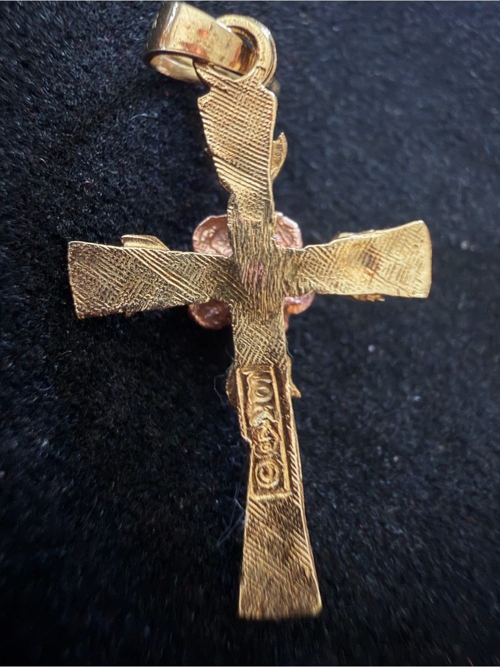β¨ 10K Gold Two Tone Cross Pendant Rose Flower Religious Charm 10k βοΈ Jewelry - Picture 8 of 16